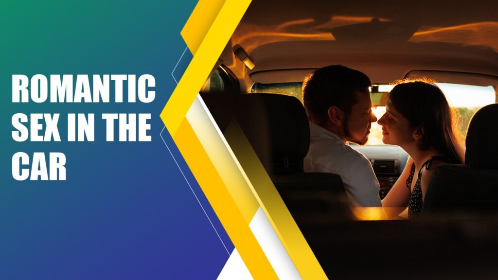 Couple sharing a romantic moment inside a parked car