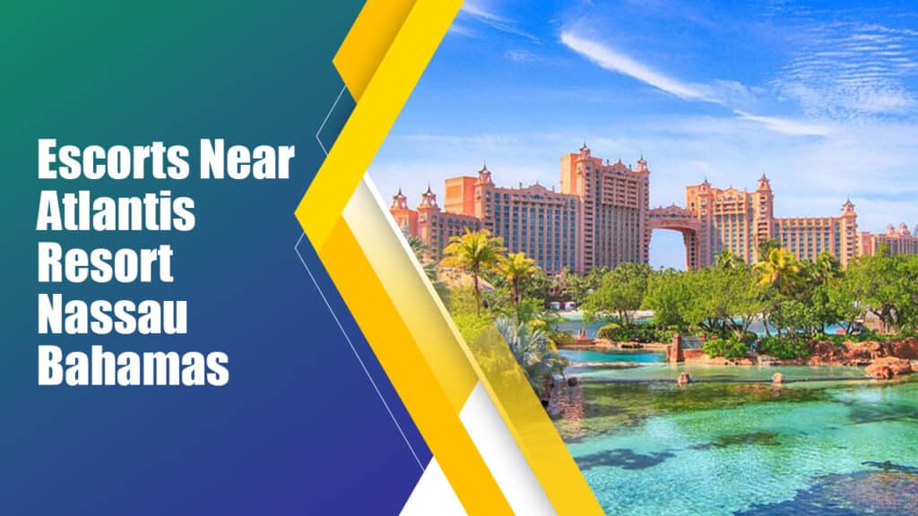 Elegant companion near Atlantis Resort Nassau Bahamas smiling in a luxury hotel setting