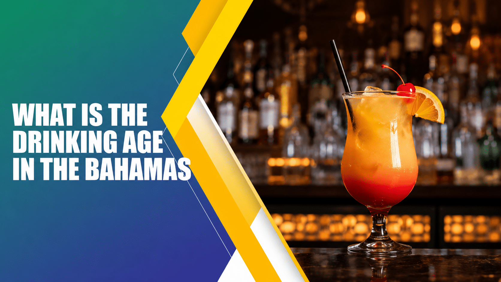 What is the drinking age in the Bahamas? Tropical cocktail at a Nassau beach bar illustrating the legal drinking age and Bahamas nightlife.